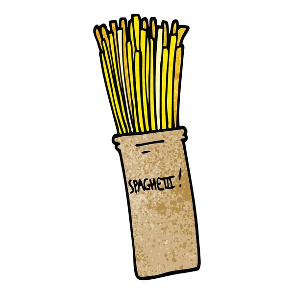 Çizgi Film Doodle Kavanoz Spagetti — Stok Vektör