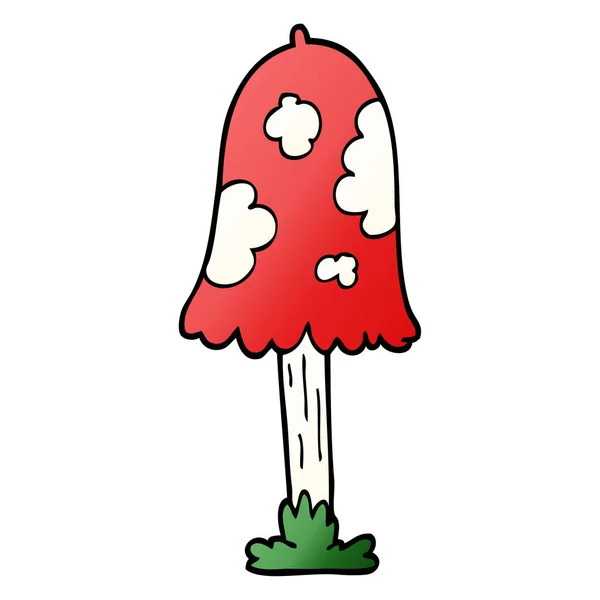 Desenho Animado Doodle Cogumelo Ilustração — Vetor de Stock
