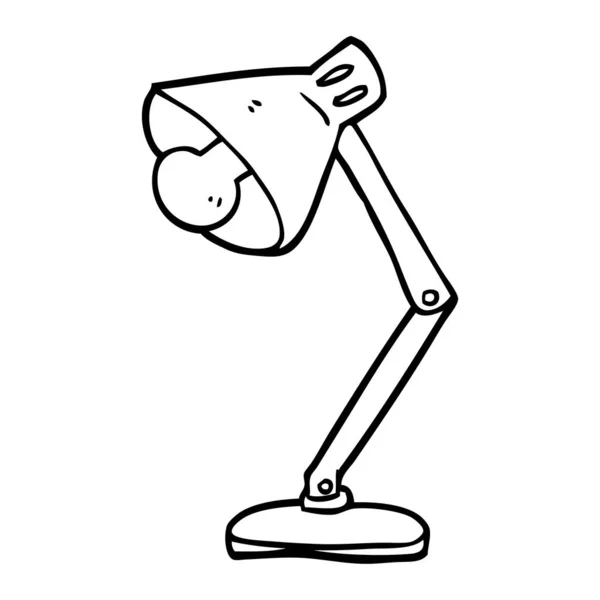 Linienzeichnung Cartoon Abgewinkelte Schreibtischlampe — Stockvektor