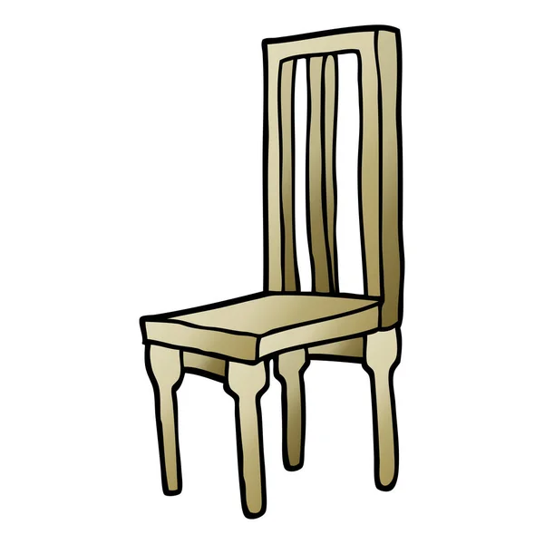 Vector Gradient Illustration Cartoon Wooden Chair — Stock Vector