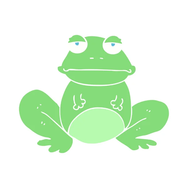 Flat Color Illustration Frog — Stock Vector