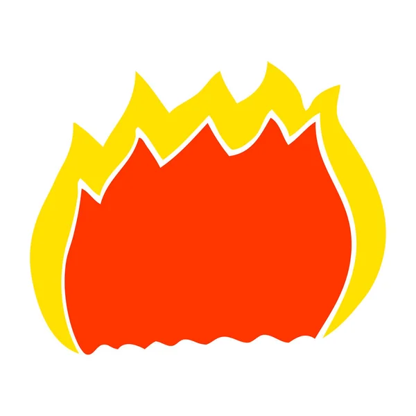 Cartoon Doodle Flame Fundo Branco — Vetor de Stock