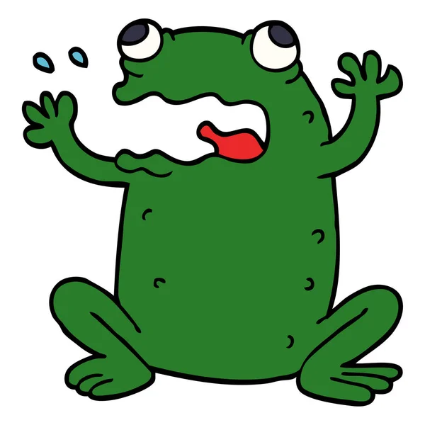 Cartoon Doodle Oprispingen Toad — Stockvector