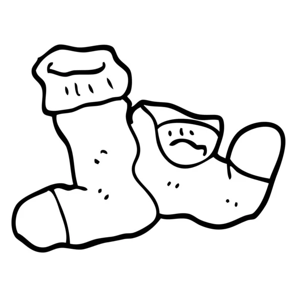 Chaussettes Dessin Animé Noir Blanc — Image vectorielle