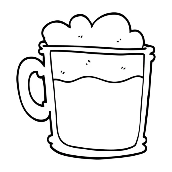 Dessin Ligne Tasse Dessin Animé Mûre — Image vectorielle