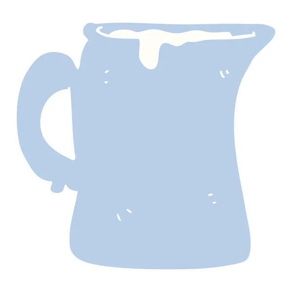 Flat Color Illustration Milk Jug — Stock Vector