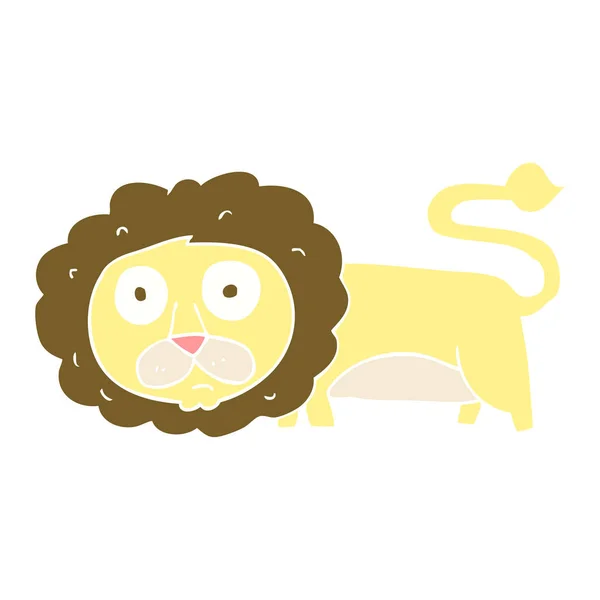 Ilustración Color Plano León — Vector de stock