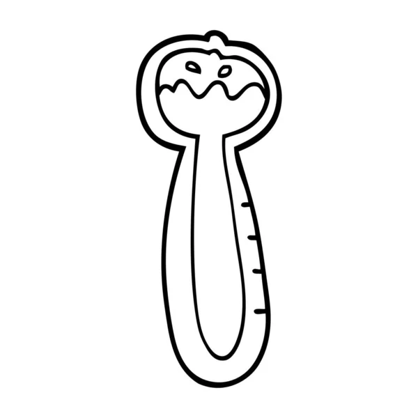 Lijntekening Cartoon Thermometer — Stockvector