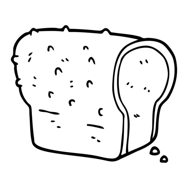 Line Drawing Cartoon Loaf Bread — Stock Vector