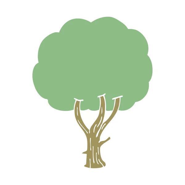 Kreslený Doodle Kvetoucí Strom — Stockový vektor