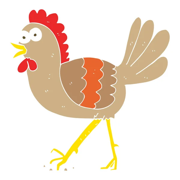 Ilustración Color Plano Pollo — Vector de stock