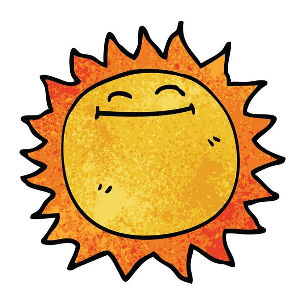Desenho Animado Doodle Sol Brilhante —  Vetores de Stock