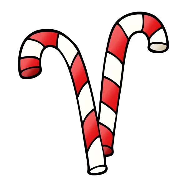 Cartoon Doodle Weihnachtsbonbons Zuckerrohr — Stockvektor