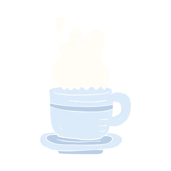 Плоска Кольорова Ілюстрація Чашки Блюдця — стоковий вектор