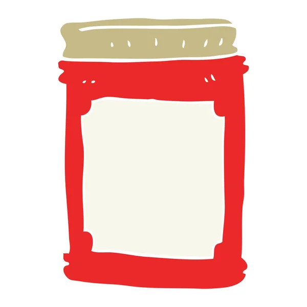 Flat Color Illustration Jam Jar — Stock Vector