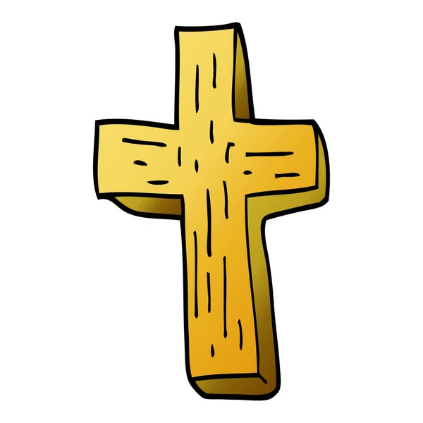 Cartoon Doodle Vampyr Cross — Stock vektor