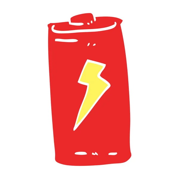 Egale Kleur Illustratie Cartoon Batterij — Stockvector