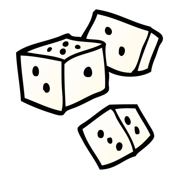 Vector Gradient Illustration Cartoon Dice — Stock Vector