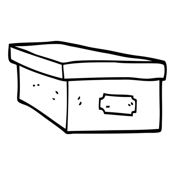 Linjeritning Tecknad Office Arkivering Box — Stock vektor