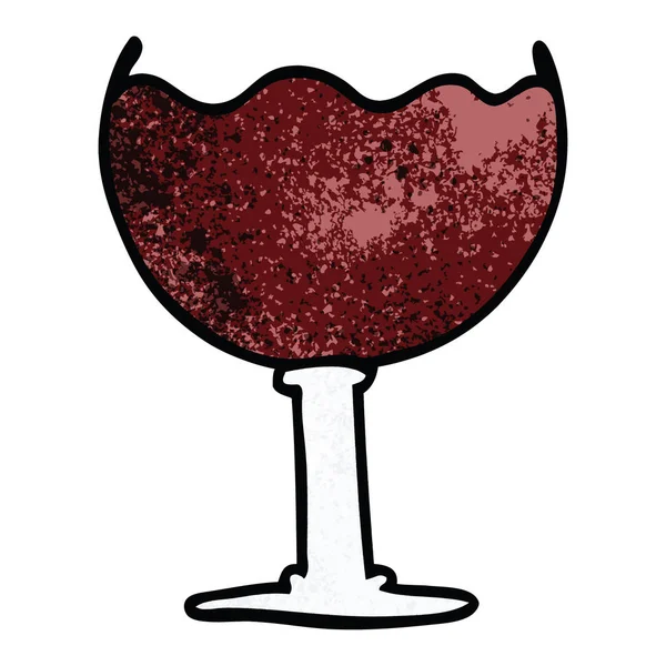 Cartoon Doodle Glas Wein — Stockvektor