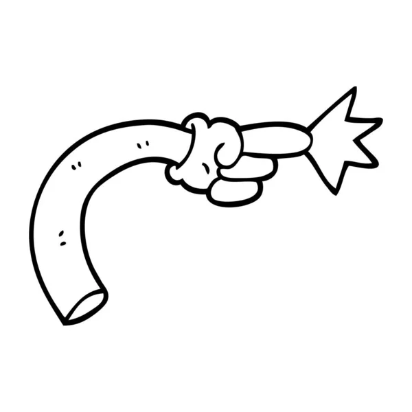 Linienzeichnung Cartoon Arm Geste — Stockvektor