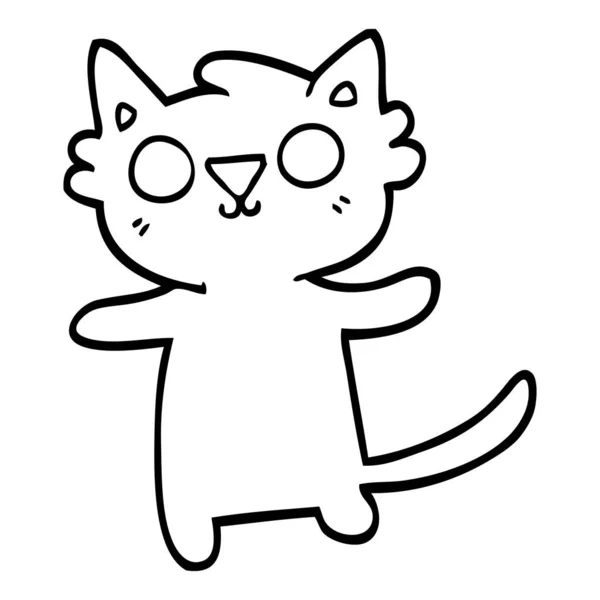 Gato Dibujos Animados Blanco Negro — Vector de stock