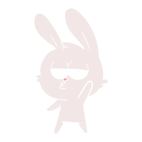 Mignon Plat Couleur Style Dessin Animé Lapin — Image vectorielle