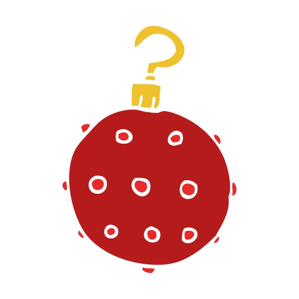 Fumetto Doodle Bauble Rosso — Vettoriale Stock