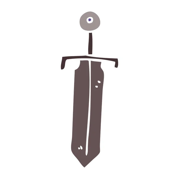 Cartoon Doodle Old Sword — Stock Vector