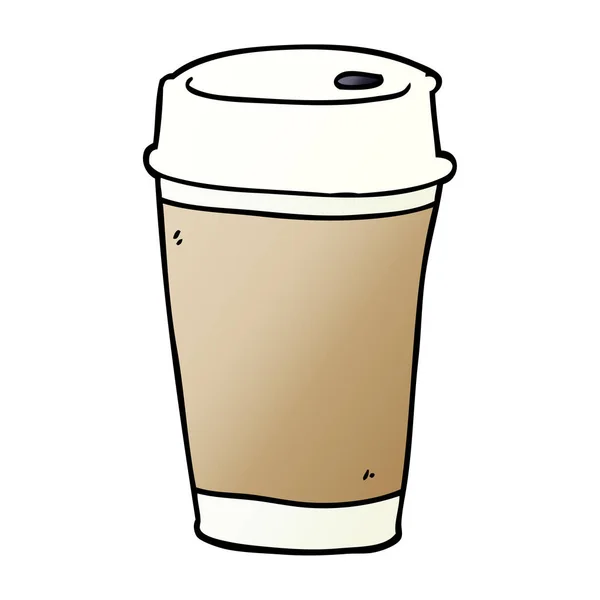 Dessin Animé Doodle Tasse Café — Image vectorielle