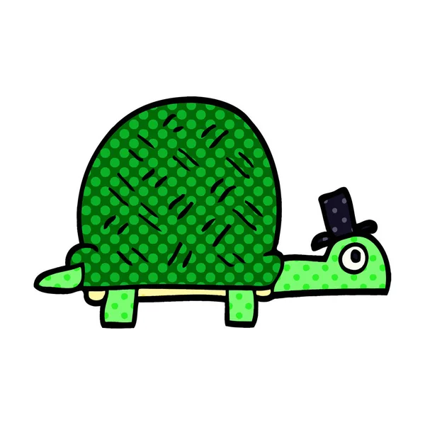 动画片涂鸦滑稽的龟 — 图库矢量图片