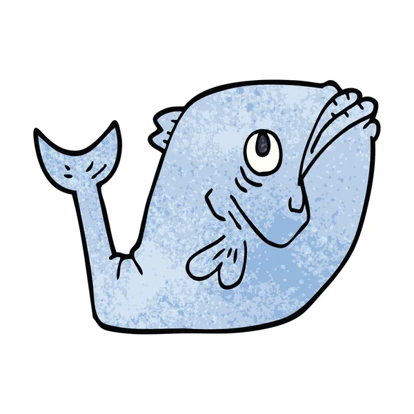 Αστείο Καρτούν Doodle Ψάρια — Διανυσματικό Αρχείο