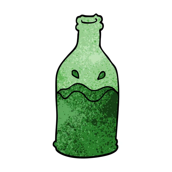 Desenho Animado Doodle Garrafa Verde — Vetor de Stock