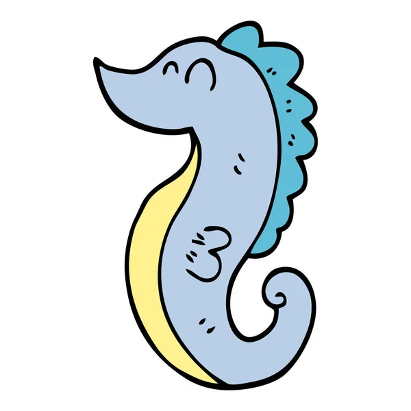 Cartoon Doodle Sea Horse — Stock Vector