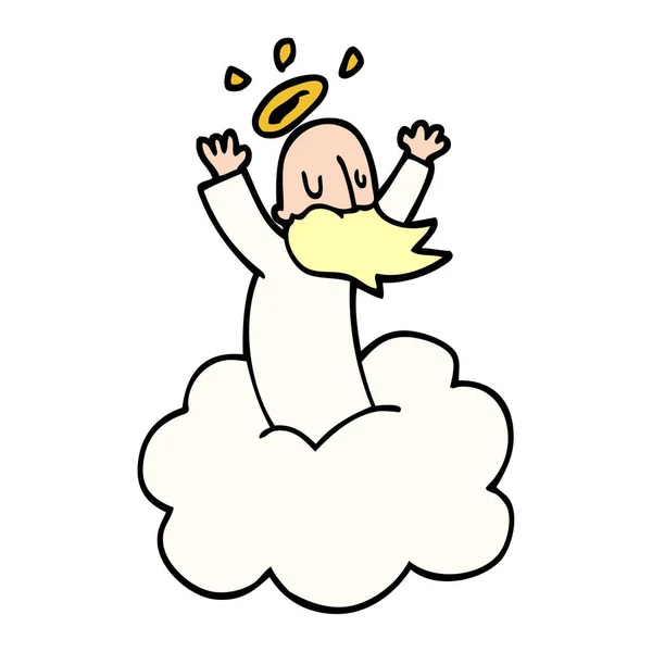 Kreslený Doodle Bůh Cloud — Stockový vektor