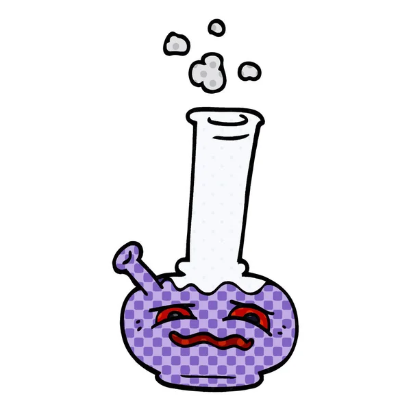 Cartoon Doodle Bong Vit Bakgrund — Stock vektor