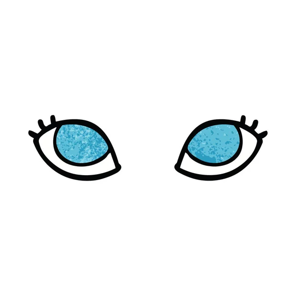 Dessin Animé Doodle Yeux Bleus — Image vectorielle