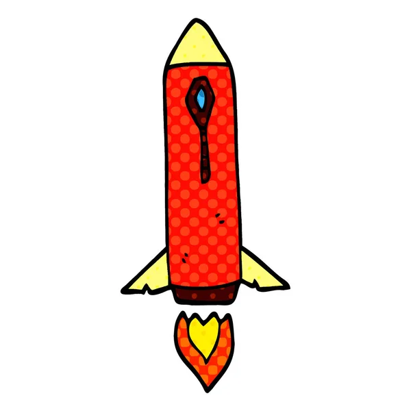 Cartoon Doodle Space Rocket — Stock Vector