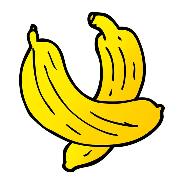 Bande Dessinée Doodle Paire Bananes — Image vectorielle