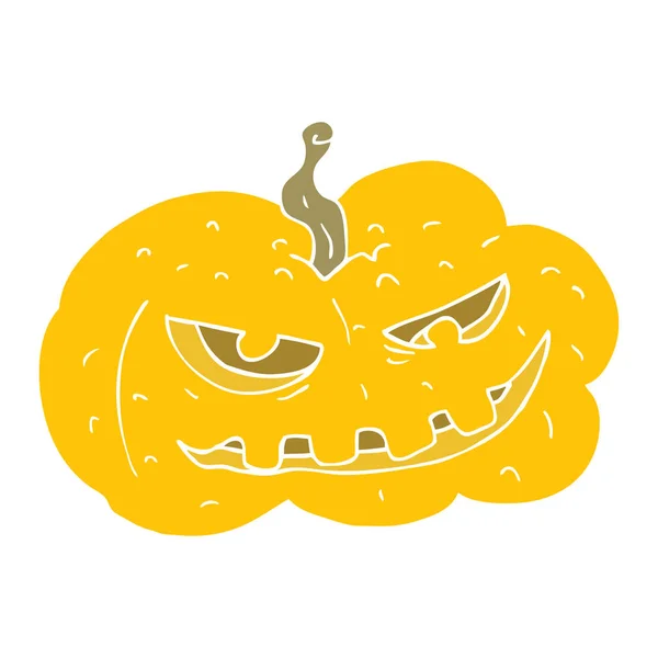 Platt Färg Illustration Halloween Pumpa — Stock vektor