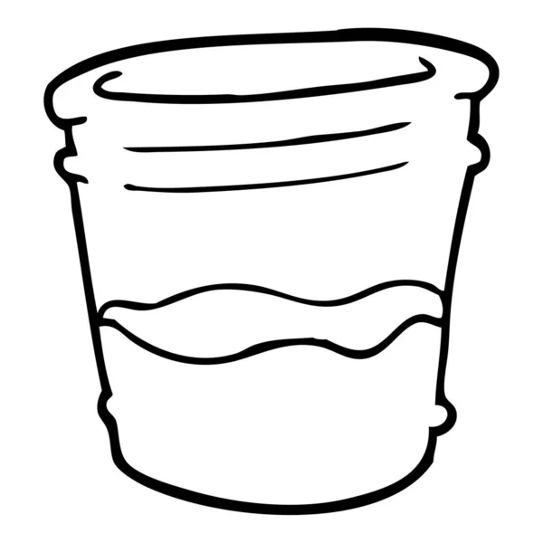 Line Drawing Cartoon Glass Drink — Stock Vector