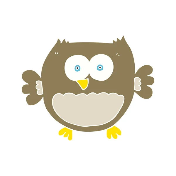 Flat Color Illustration Owl — Stock Vector
