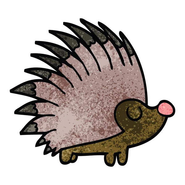 Kartun Doodle Spiky Hedgehog - Stok Vektor