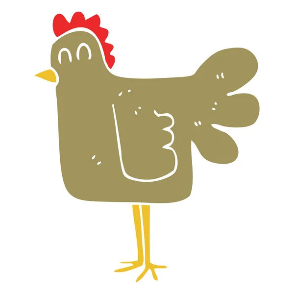 Ilustración Color Plano Pollo — Vector de stock