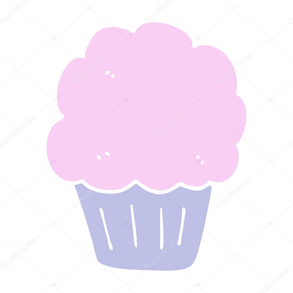 Cupcake Couleur Plat Style Dessin Anime Image Vectorielle Lineartestpilot C