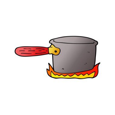 çizgi film doodle pişirme pan