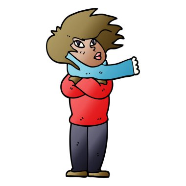 çizim karikatür eşarp