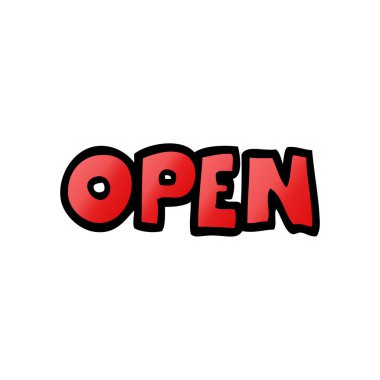 Doodle açık işareti karikatür