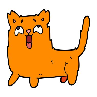 çizgi film doodle komik kedi