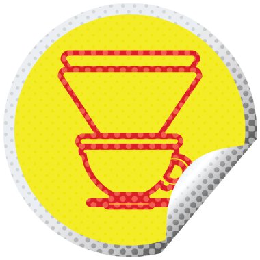 kahve filtre Kupası dairesel peeling etiket